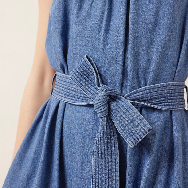 vanessa bruno denim dress Denim dress with tie belt Taciana | blue... | Vanessa Bruno
