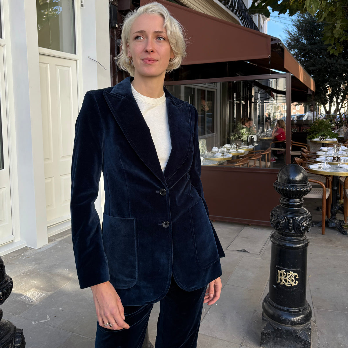 Bella Freud St James Marine Velvet Jacket — The Cross