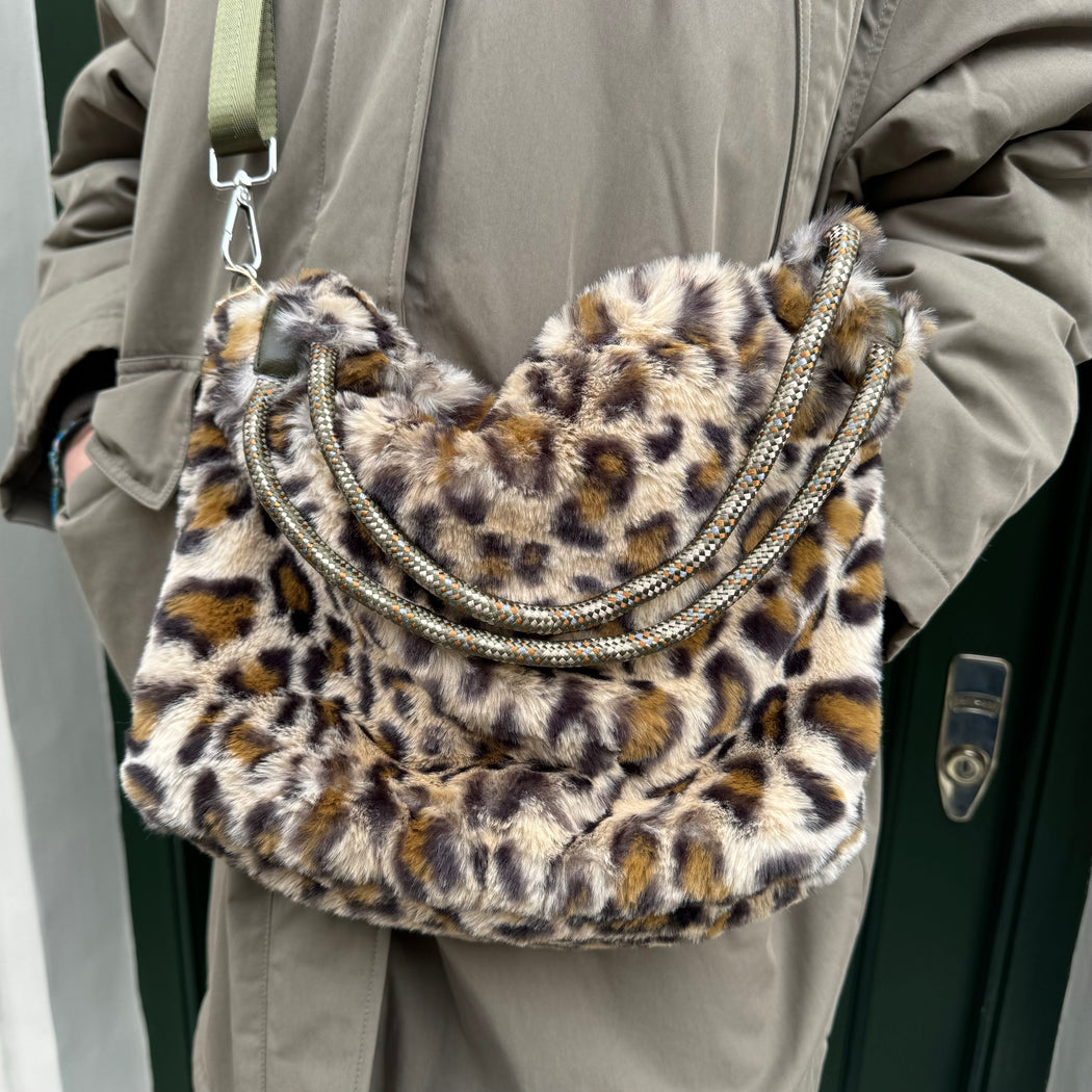 Bellerose Helmin Leopard Reversible Handbag The Cross