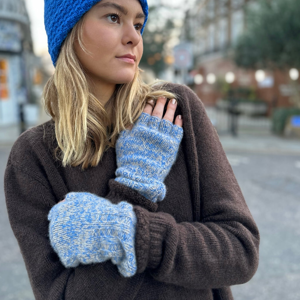 Wool Fingerless Gloves Oatmeal