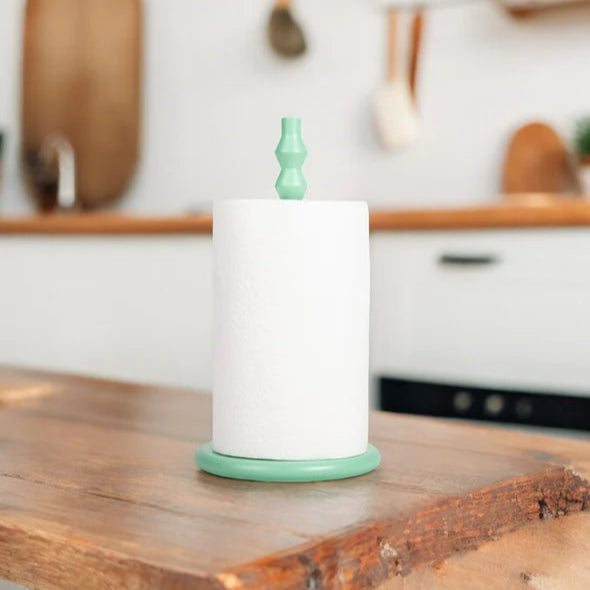Green Wooden Kitchen Roll Holder — The Cross