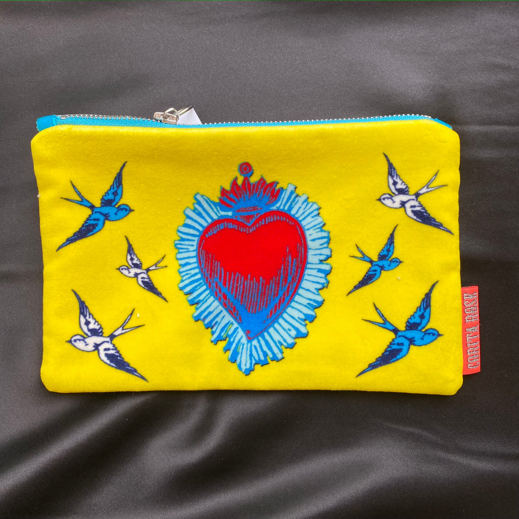 Corita Rose Yellow Amour Pouch The Cross