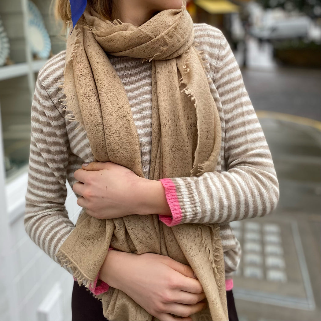cashmere scarf beige