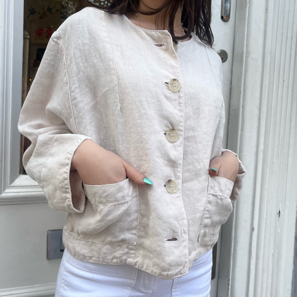 Linen shirt jacket on sale womens